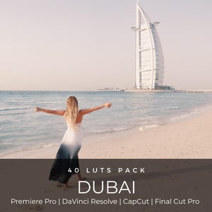 40 LUTs cinematográficos de Dubái / Corrección de color de lujo para viajes para CapCut, Premiere Pro y DaVinci Resolve / Preajustes de vídeo para influencers imagen 1