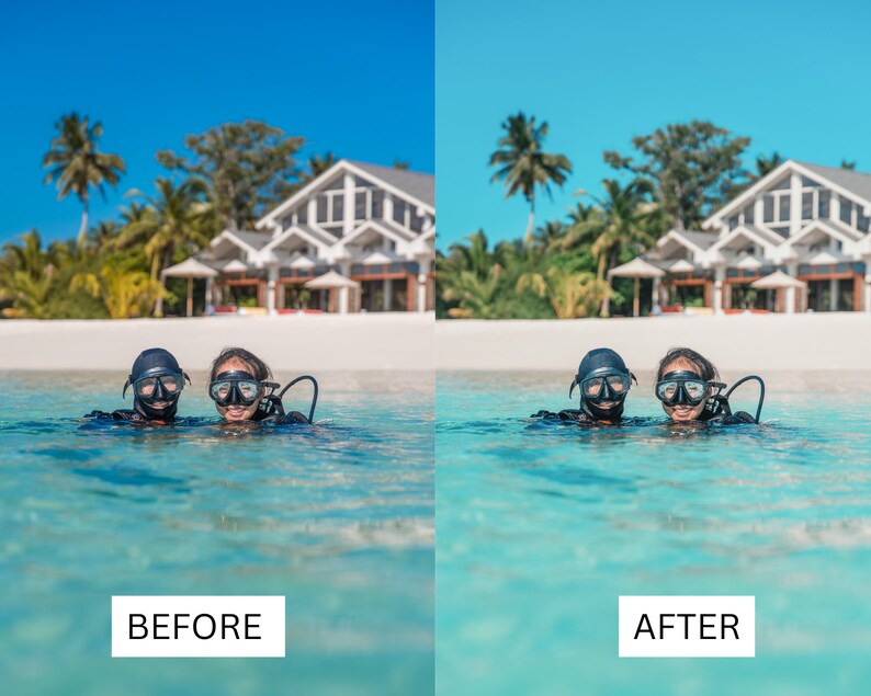 40 Malediven Kinetische LUTs | Tropical Ocean Blue Color Grading für CapCut, Premiere Pro, DaVinci Relösung | Reisen & Luxusresort LUT Pack Bild 2