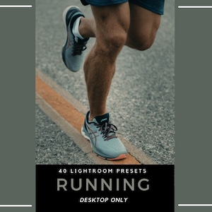 40 Lightroom-förinställningar för löpning | Fotoredigering för maraton, landsvägslöpning och atletkondition | Filmisk sportträning (endast dator)