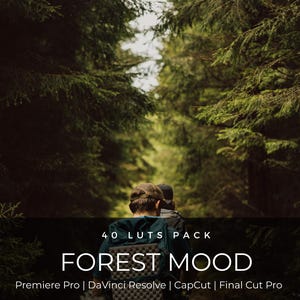 40 Waldfilm-LUTs | Moody Green Color Grading Pack | Woodland Film Look für Premiere Pro, CapCut & DaVinci Relösung