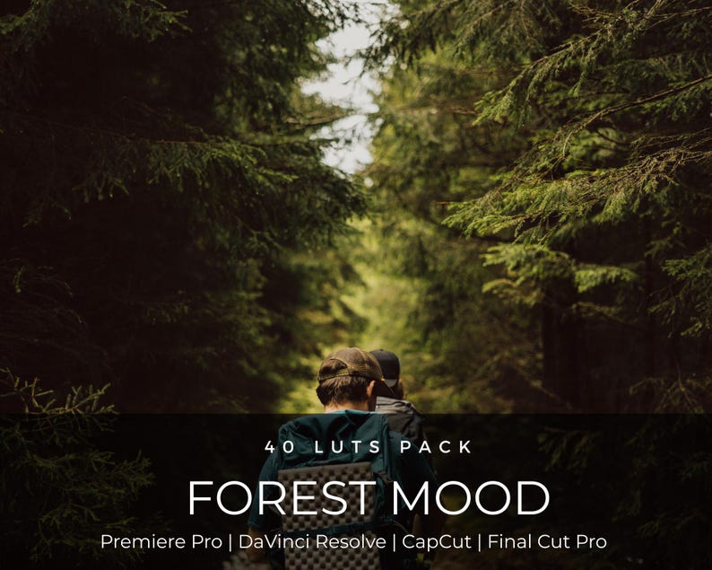 40 Forest Cinematic LUTs | Moody Green Color Grading Pack | Woodland Film Look for Premiere Pro, CapCut & DaVinci Resolve image 1