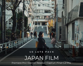 40 LUT cinematografiche giapponesi / Pacchetto di color grading in stile Tokyo Film per Premiere Pro, CapCut e DaVinci Resolve / LUT per filmmaker di viaggio