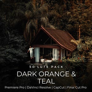 50 Dunkle Teal Orange LUT-Packung | Tropisches kinoreifes Color Grading für Premiere Pro, CapCut & DaVinci Relösung | Dschungel Film Look Presets