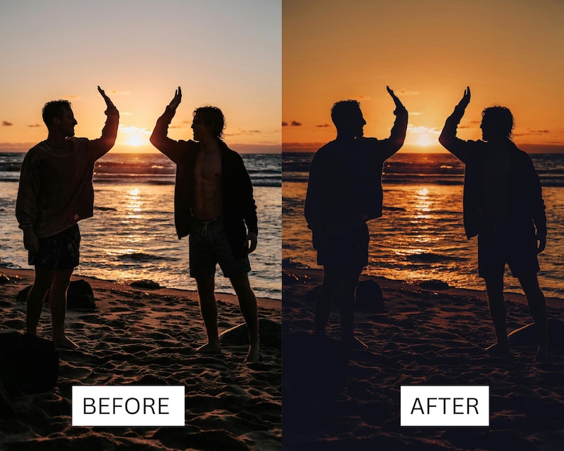 40 LUTs de atardecer melancólico / Corrección de color de playa al atardecer dorado para Premiere Pro, CapCut y DaVinci Resolve / Paquete de LUTs cinematográficos costeros imagen 3