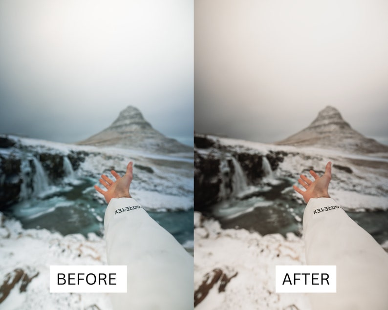 50 vinterfilmiska LUT-paket | Färggraderings-LUT:er för snö och alpina landskap för Premiere Pro, CapCut, DaVinci Resolve | Förinställningar för filmutseende bild 9