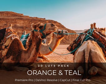 20 Orange Teal LUTs | Cinematic Summer Color Grading for Premiere Pro, CapCut & DaVinci Resolve | Fashion Sunset Video LUT Pack