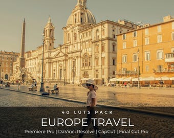 40 Europa Reise-LUTs | GoldenCinematic Color Grading für Premiere Pro, CapCut & DaVinci ReSolve | Historischer Architektur Film Look
