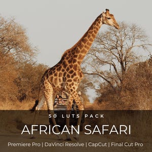 50 LUT Safari Africain | Étalonnage des couleurs pour documentaires animaliers et animaliers (Premiere Pro, Capcut et DaVinci Resolve) | Pack de LUT cinématographiques