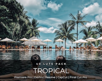 40 Tropical Cinematic LUTs | Beach & Island Color Grading for Premiere Pro, CapCut, DaVinci Resolve | Travel Video LUT Pack