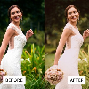 Bright & Airy Wedding LUTs | Soft Romantic Color Grading for Premiere Pro, CapCut, DaVinci Resolve | Outdoor Film Look Presets image 4