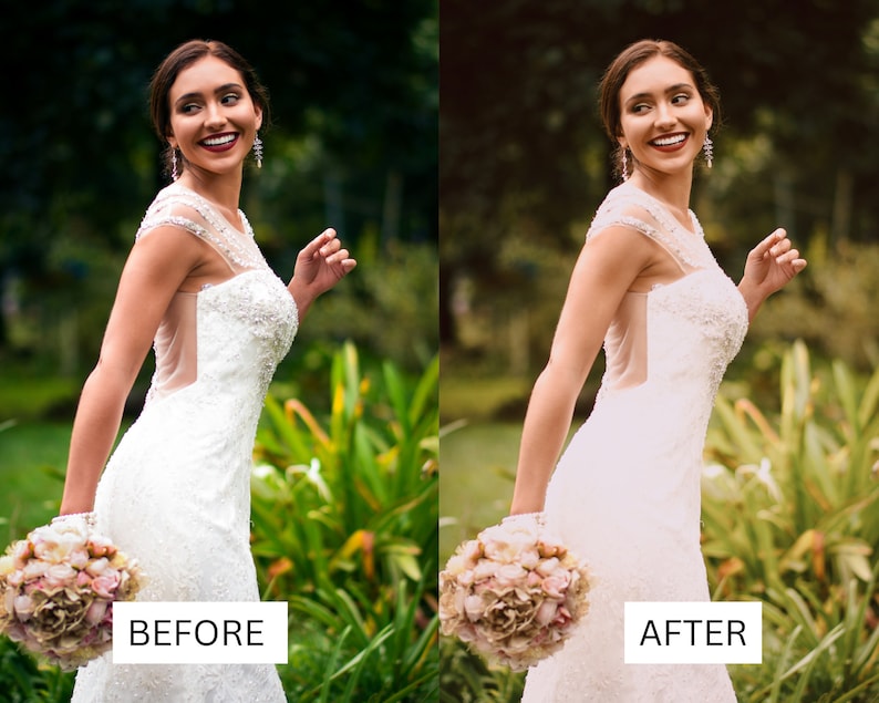 Bright & Airy Wedding LUTs | Soft Romantic Color Grading for Premiere Pro, CapCut, DaVinci Resolve | Outdoor Film Look Presets image 4