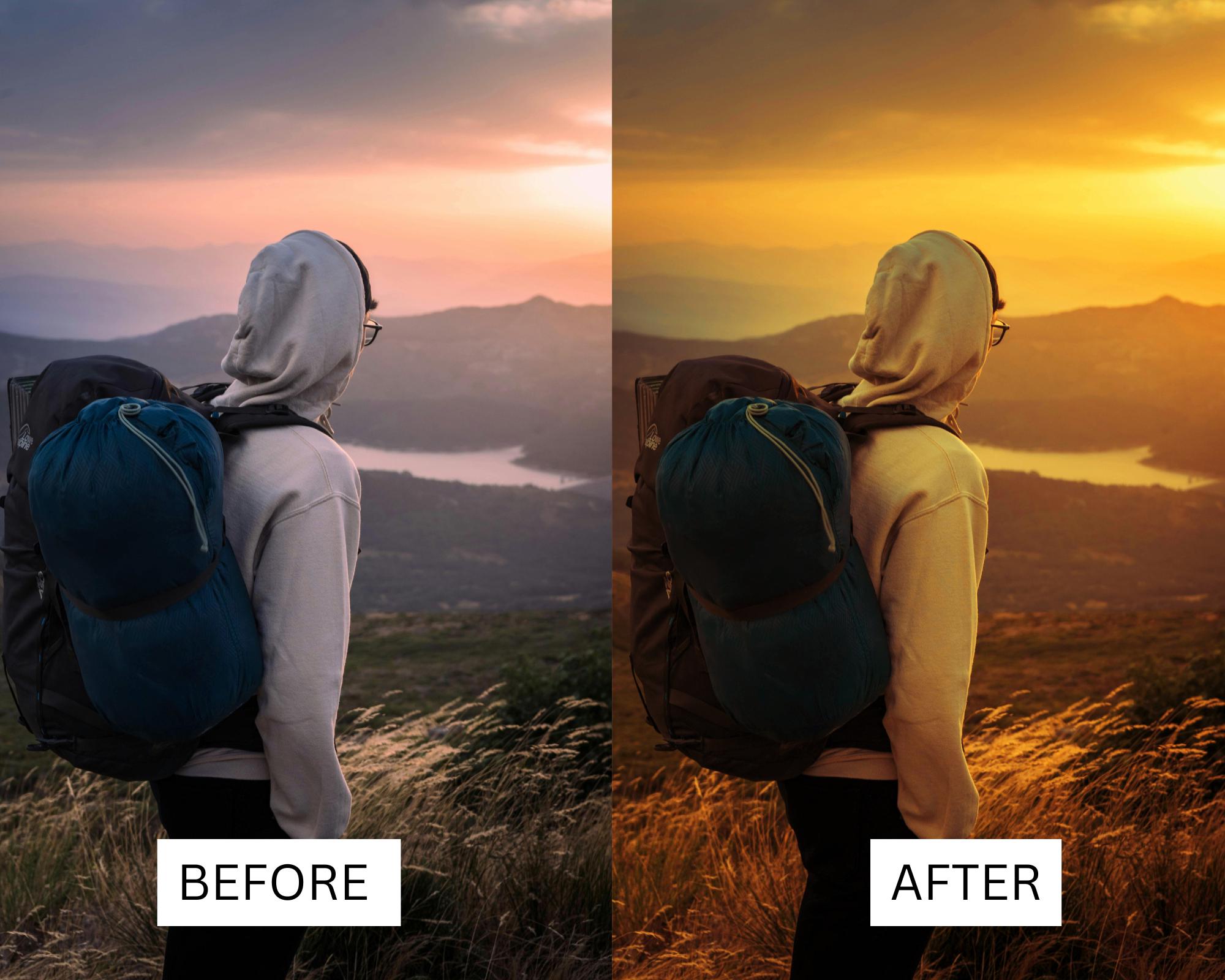 40 Golden Hour LUT Pack | Orange Sunset Cinematic Luts for Premiere Pro