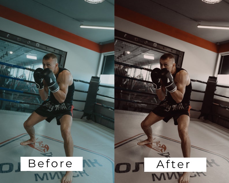 K&ouml;nnte beinhalten: Ein Boxer in einem schwarzen Tanktop und schwarzen Shorts mit einem Muay Thai-Logo trainiert in einem Boxring. Der Boxer tr&auml;gt schwarze Boxhandschuhe und befindet sich in einer Kampfhaltung.