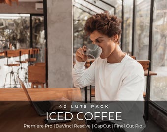 40 LUTs de café helado / Corrección de color estética marrón cálida para CapCut, Premiere Pro y DaVinci Resolve / Paquete de LUTs de vídeo de estilo de vida