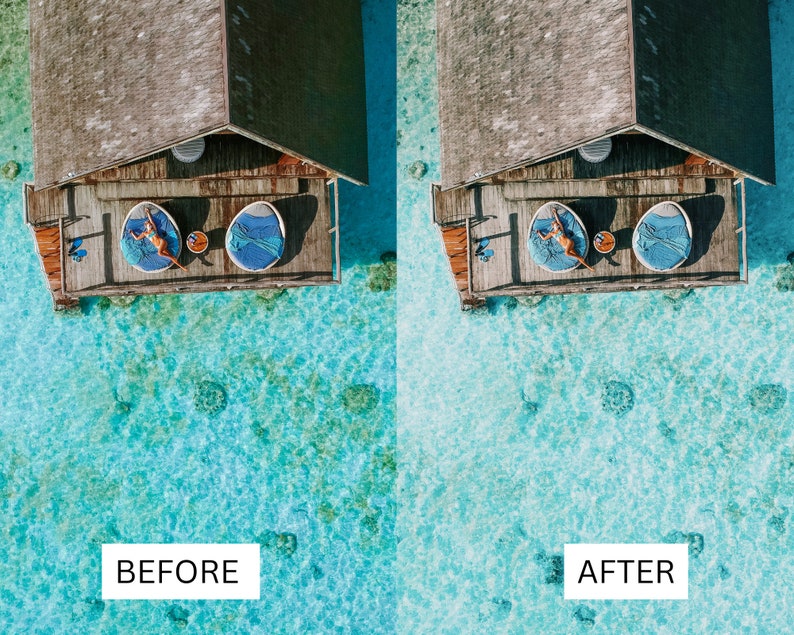 40 Malediven Kinetische LUTs | Tropical Ocean Blue Color Grading für CapCut, Premiere Pro, DaVinci Relösung | Reisen & Luxusresort LUT Pack Bild 8