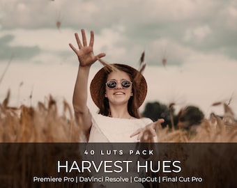 40 LUTs en tono trigo / Corrección de color con estética marrón para Premiere Pro, CapCut y DaVinci Resolve / Paquete de LUTs de moda neutros terrosos