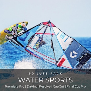 60 Water Sports LUTs | Ocean Cinematic Color Grading for GoPro, CapCut & Premiere Pro | Surfing, Kitesurfing, Waves LUT Pack image 1