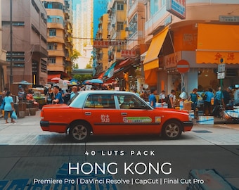 40 Hong Kong Film-LUTs | Lebendiges Summer Street Color Grading für Premiere Pro, CapCut & DaVinci Relösung | Reise-Video-LUT-Paket