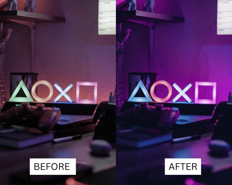 50 Streamer Gaming LUTs | Neon Purple RGB Color Grading for Twitch & YouTube | Premiere Pro, CapCut LUT Pack image 17