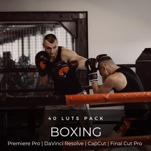 40 Cinematic Sports LUTs | Boxing MMA Fitness Gym Workout Color Grading LUT Pack for Premiere Pro, CapCut & DaVinci Resolve