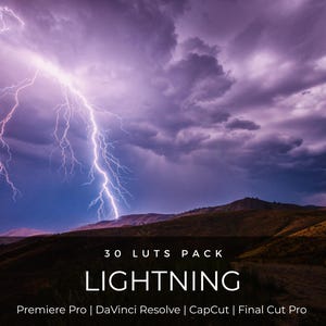 30 Lightning Storm LUT Pack | Cinematic Thunder Sky Color Grading for Premiere Pro, CapCut & DaVinci Resolve | Dramatic Weather LUTs