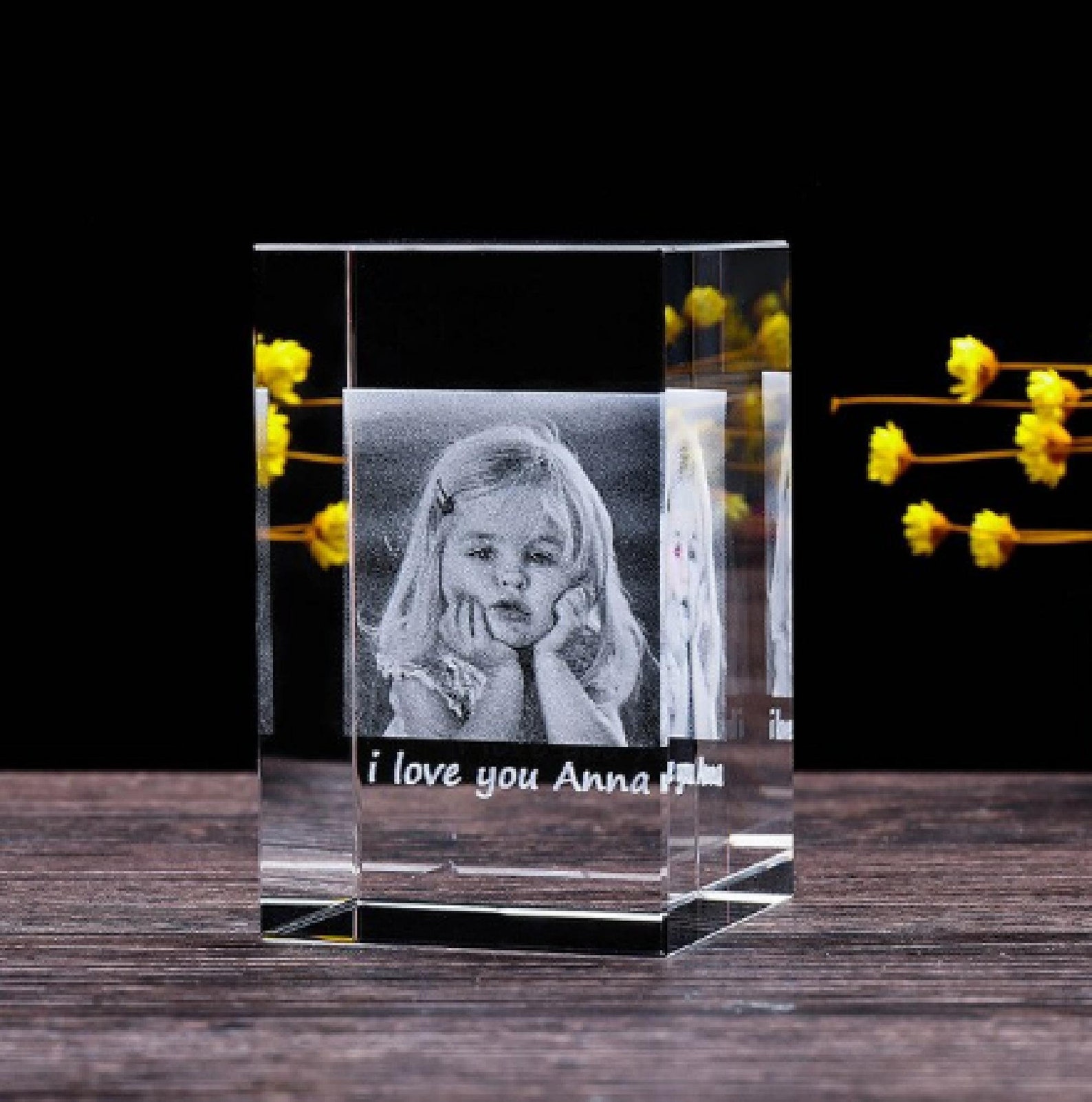 Personalized 3D Laser Engraved Crystal Photo Frame Etsy