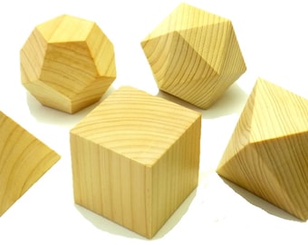 Wood Platonic solids