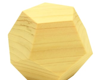 Wooden Dodecahedron: 53mm Geometric Solid