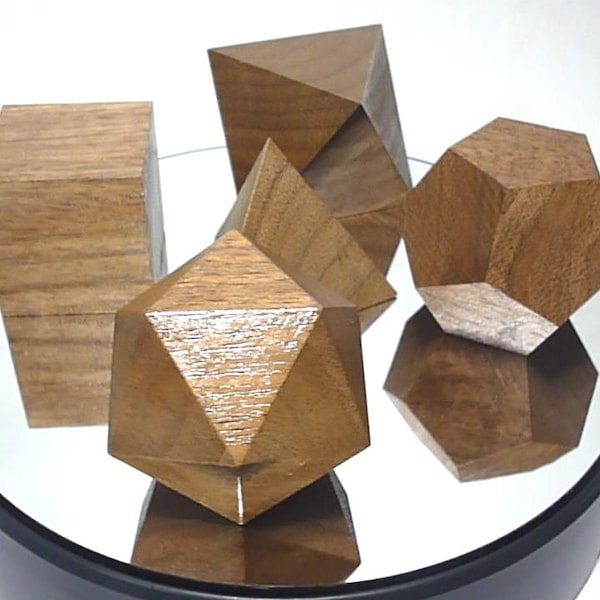 Platonic solids (black walnut)