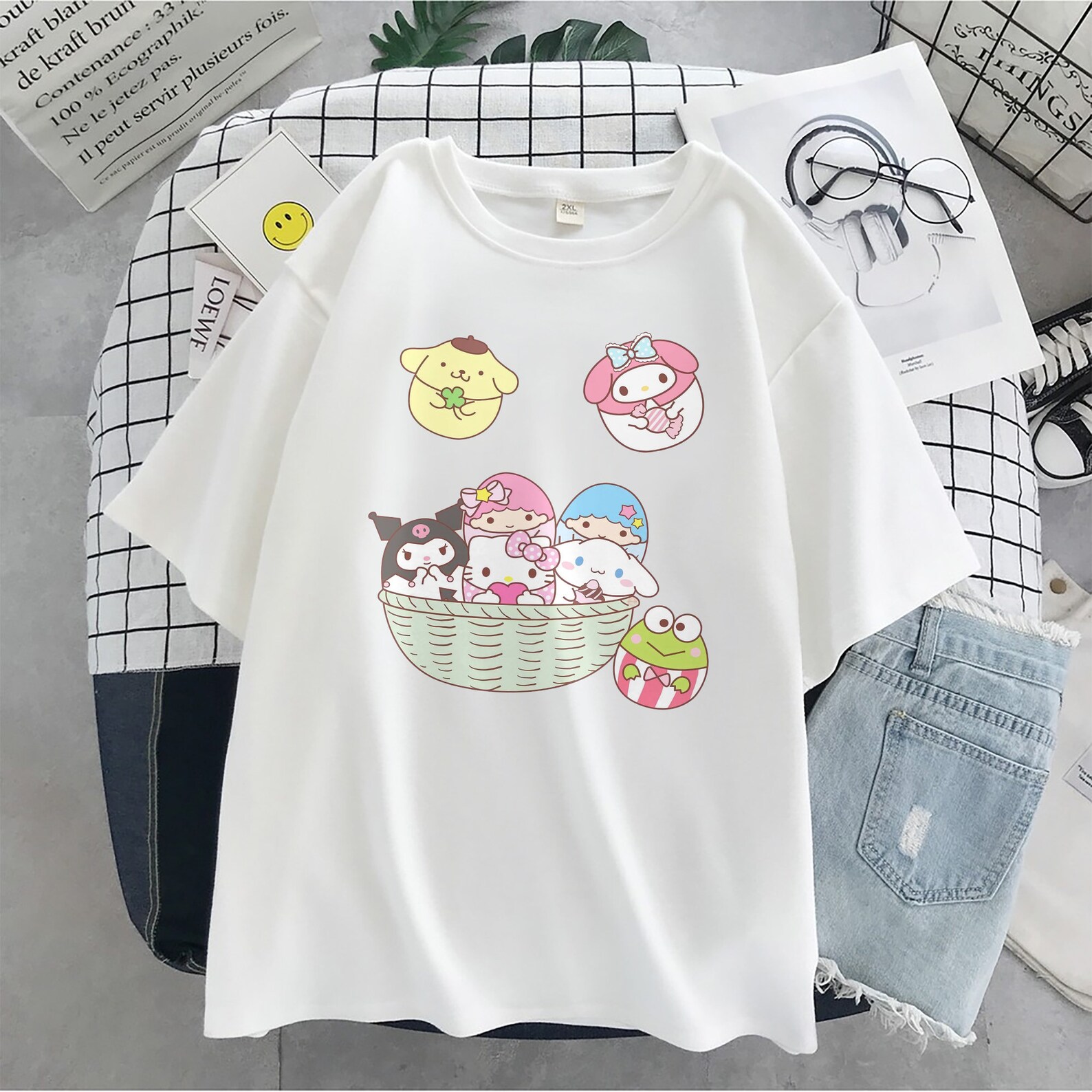 Cute Friends T Shirt Cinnamoroll My Melody Kuromi | Etsy