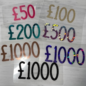 Money placeholders savings budget binders space savers 50, 100, 200, 500, 1000 choice of colours