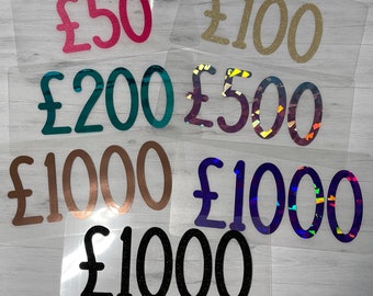 Money placeholders savings budget binders space savers 50, 100, 200, 500, 1000 choice of colours