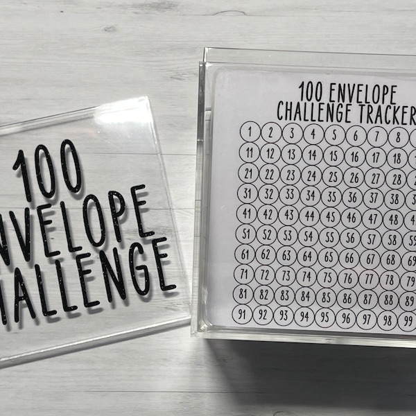 100 envelope challenge box and savings tracker