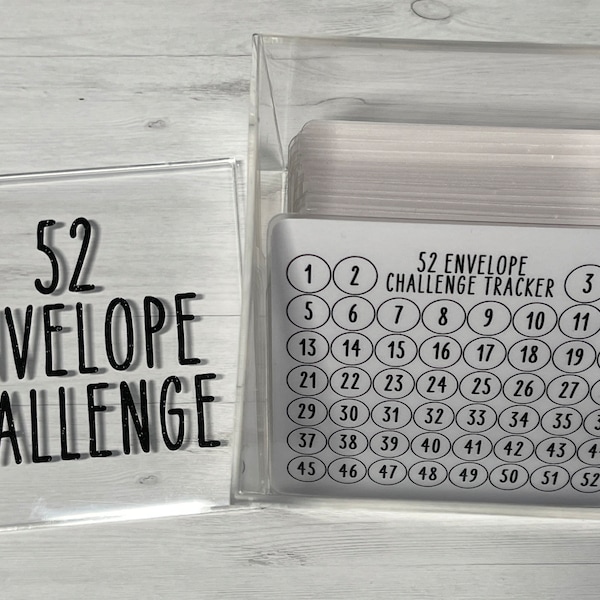 52 envelope challenge box and savings tracker