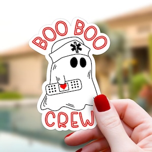 Cute Ghost Sticker, Nursing Sticker, Halloween Stickers for Water Bottle, Nurse Halloween Gift, Paramedic Sticker, Medical Gifts, Spooky