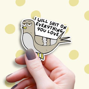 Funny Pigeon Bird Sticker, Cute Sticker for Water Bottle