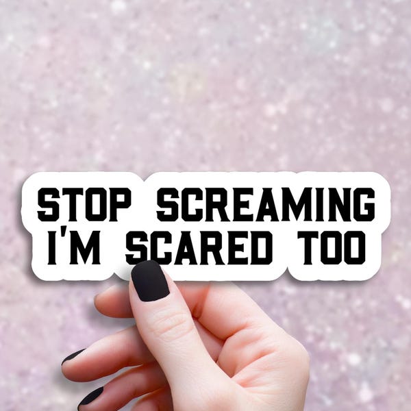 Stop Screaming Im Scared Too Sticker, Funny EMS First Responder Decal, Sarcastic Nurse Sticker, ER Healthcare Humor, Laptop Water Bottle