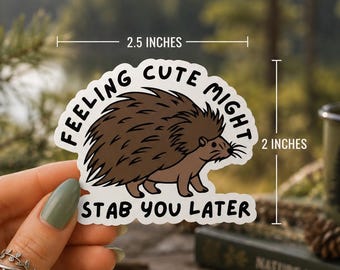 Snarky Porcupine Sticker, Sassy Defensive Animal Decal, Sarcastic Porcupine Art, Funny Animal Sticker, Laptop Water Bottle Accessory
