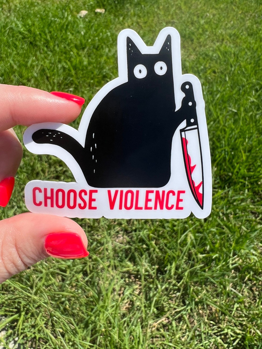 Angry Cat Sticker Vulgar Sticker Anarchy Sticker Funny Etsy