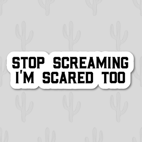 Stop Screaming I'm Scared Too Sticker, Funny Stickers Adult, Funny EMS Sticker, First Responder Sticker, Birthday Sticker for Nurse