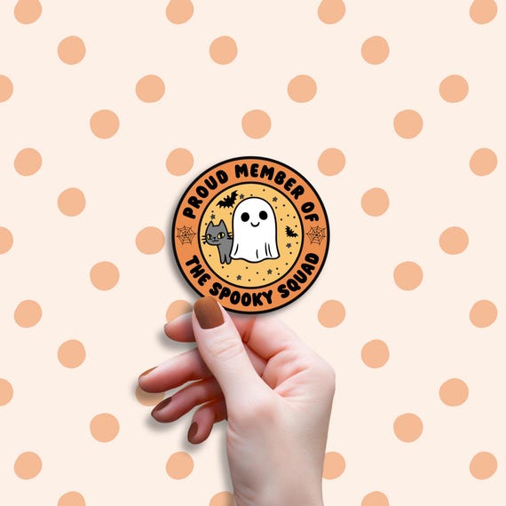 Spooky Sticker, Ghost Sticker, Spooky Squad Sticker, Cat Sticker, Horror Sticker, Ghoul Sticker, Birthday Gift for Friend, Halloween Sticker