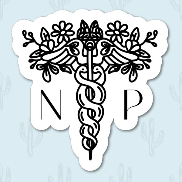 Nurse Practitioner Sticker, Caduceus Sticker, Holographic Sticker, NP Sticker, Nurse Sticker, Nurse Practitioner Graduation Gift, Nursing