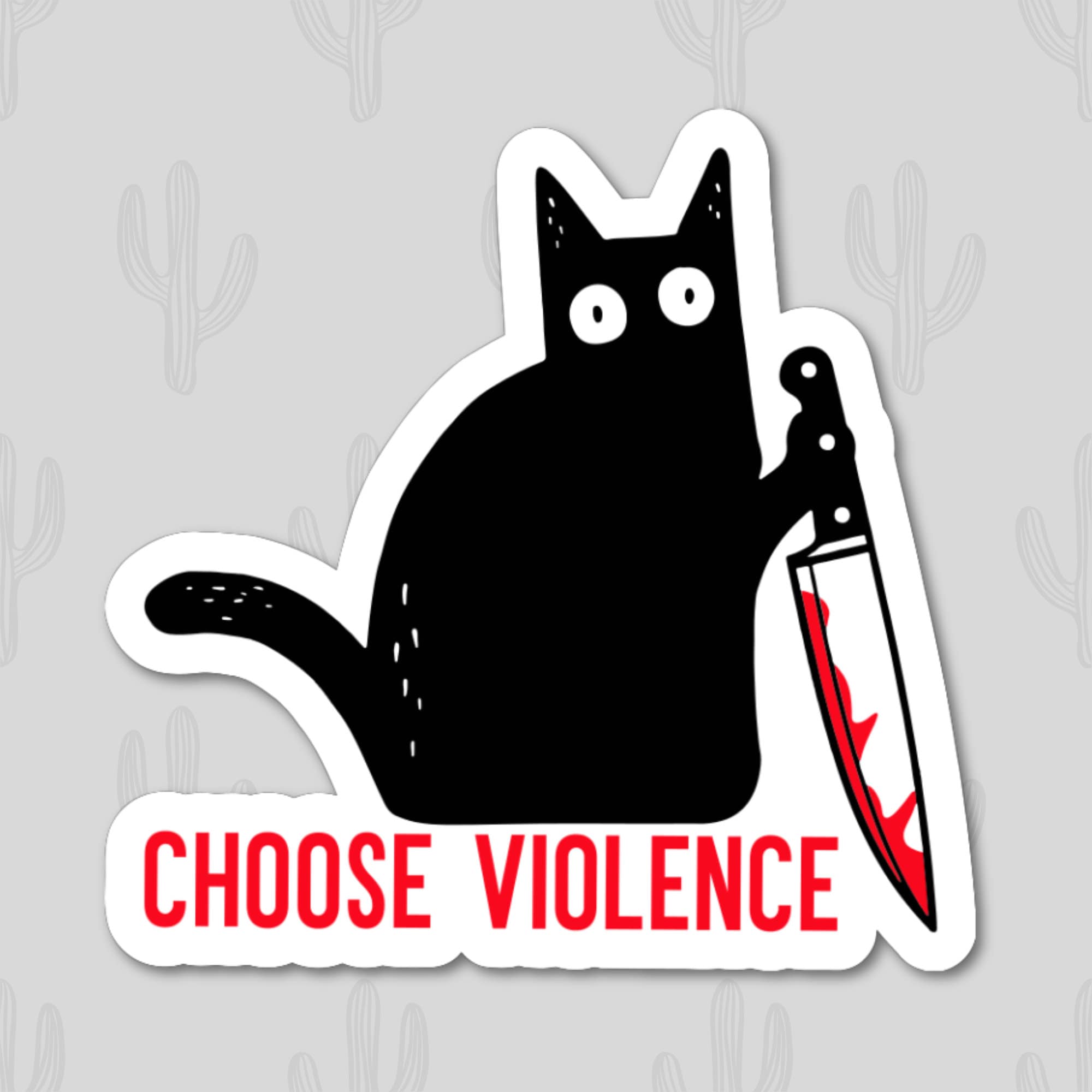 Small And Angry Cute Cat Design | Sticker