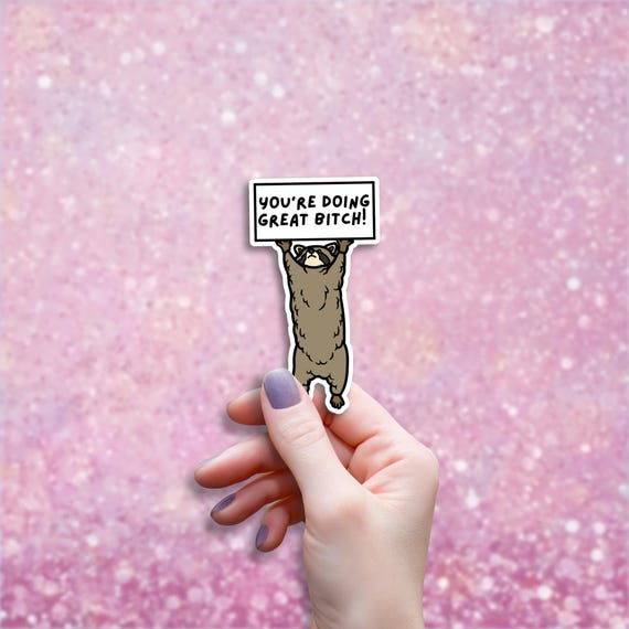You're Doing Great Sticker, Raccoon Sticker, Motivational Stickers for Water Bottle, Cute Laptop Stickers, Funny Stickers for Women, Animal