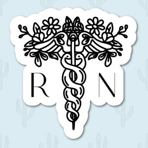 Registered Nurse Sticker, Caduceus Sticker, Holographic Sticker, Graduation Gift for Nurse, New Nurse Gift, RN Sticker, Medical Sticker
