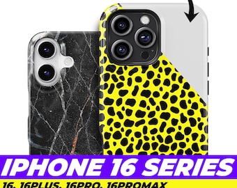 Maquetas de fundas para iPhone 16: maqueta de funda resistente a presión para iPhone 16 Pro, maqueta de funda para iPhone 16, plantilla de funda resistente, maquetas de fundas Canva