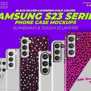 Samsung S23 Series Tough & Snap Slim Cases Mockups, S23 Mockup, S23 Plus Case Mockup, Snap Case template Sublimation, Affinity Photo