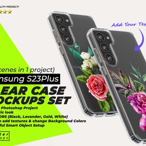 Samsung S23 Clear Case Mockup, TPU Samsung Transparent Case Mockup, Samsung S23 Clear Case Mockup, Samsung Case Mockup, Affinity Photo