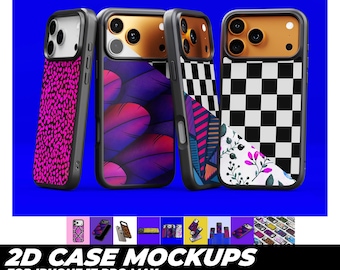 iPhone 17 Pro Max 2D Cases Mockups: 2D Phone Case Mockup Template