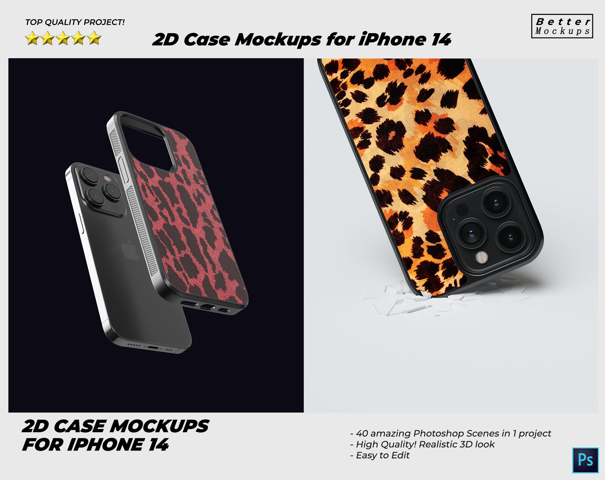 IPhone 14/15 2D Case Mockup, Sublimation iPhone Pro Case Mock up